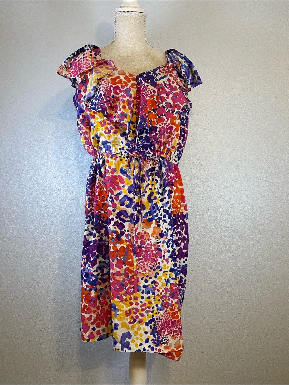 Calvin Klein Vibrant Resort Chic Classic Lightweight Midi Dress Size Large